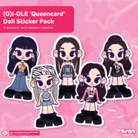 Image 1 of (g)i-dle 'queencard' fashion doll sticker pack.