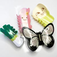 Image 1 of Hair Claw Clips - Dolls, Butterfly, Leek