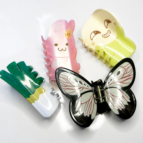 Image of Hair Claw Clips - Dolls, Butterfly, Leek