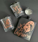 Capricorn Zodiac Flask Set – Rose Gold Goat Edition