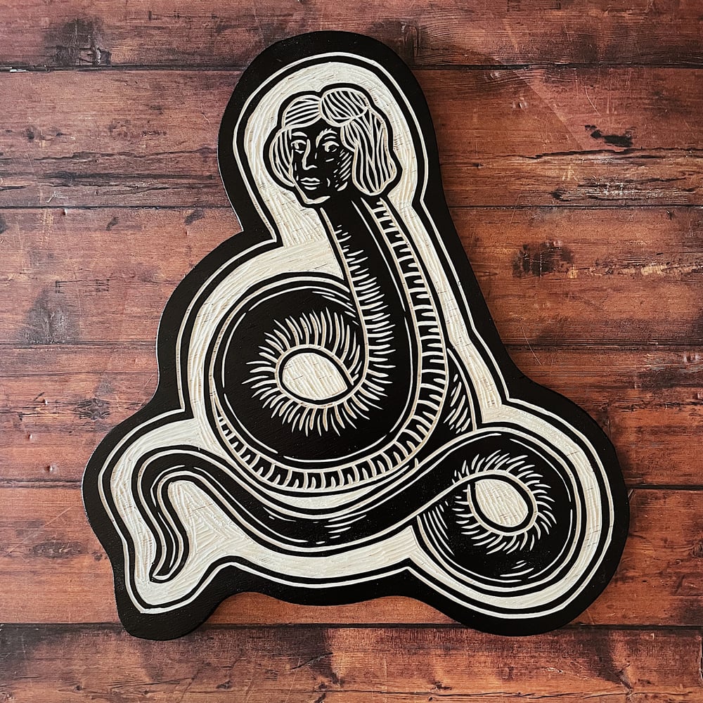 Image of Serpent Woodcut 