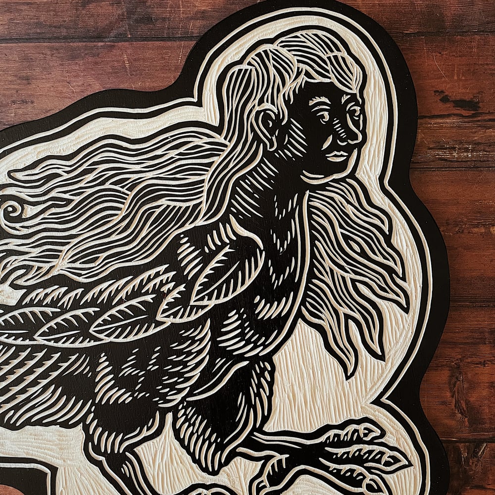 Image of Harpy Woodcut