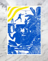 Les garçons de l'été - Linogravure originale en édition limitée format A3