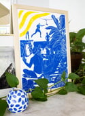 Les garçons de l'été - Linogravure originale en édition limitée format A3