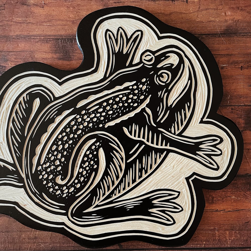 Image of Frog Woodcut 