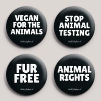 Image 1 of Animal Rights | Black | Button Set