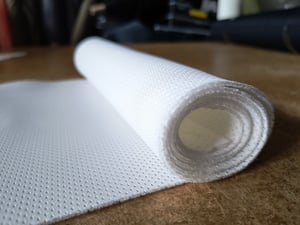 Image of White spacer fabric, 2mm thick, 115cm wide 230gsm weight sold by the metre