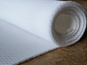 Image of White spacer fabric, 2mm thick, 115cm wide 230gsm weight sold by the metre