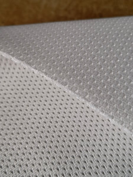 Image of White spacer fabric, 2mm thick, 115cm wide 230gsm weight sold by the metre