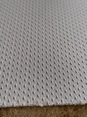 Image of White spacer fabric, 2mm thick, 115cm wide 230gsm weight sold by the metre