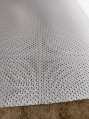 Image of White spacer fabric, 2mm thick, 115cm wide 230gsm weight sold by the metre