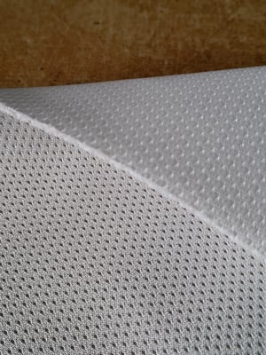 Image of White spacer fabric, 2mm thick, 115cm wide 230gsm weight sold by the metre