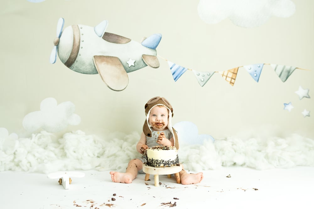 Image of Aeroplane & Banner Cake smash