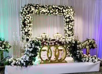 Image 2 of Infinity Gold and White  Couples wedding table 