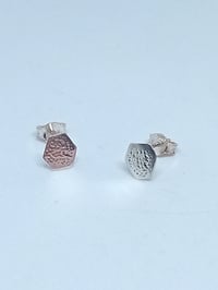 Image 1 of Hammered Hexagon studs