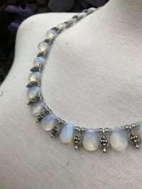 Image 2 of Opalite and white brass choker necklace