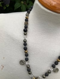 Image 3 of Pyrite and Ganesha pendant necklace