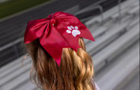 Maroon Paw Print bow 