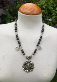 Image 2 of Pyrite and Ganesha pendant necklace