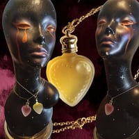 Image 1 of Love Heart Perfume Bottle Necklace