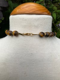 Image 4 of Large Vintage Tibetan Labradorite and Tigers eye necklace 