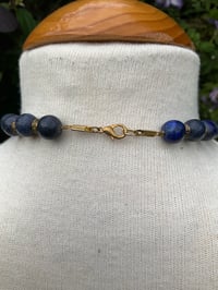 Image 4 of Large Vintage Tibetan Labradorite Lapis Lazuli necklace