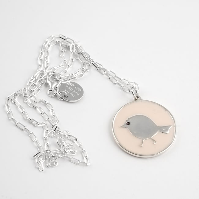 Birdie Silver Necklace-Various Colors