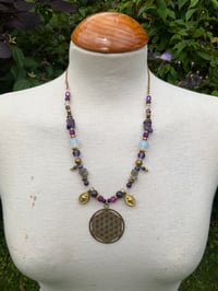 Image 2 of Flower of Life, Opalite and Labradorite necklace 