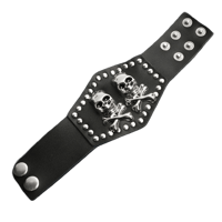 twin skull n' bones bracelet