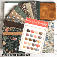 Image 1 of PINE FOREST TRUFFLE-The Old Garden Baskets Quilt Kit 66" x 80"