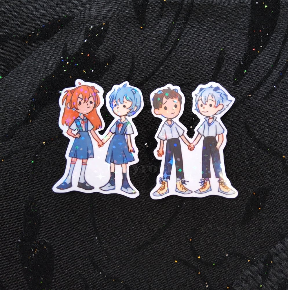 Image of NGE Kawoshin & Azurei holo stickers
