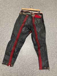 Image 3 of Leather pants w Elvis belt buckle