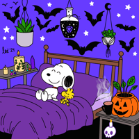 snoopy & woodstock’s spooktacular night print