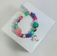Image 1 of Cross Charm Elastic Bracelet 
