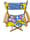 Image of Wooden Foldup Directors Chair with Reversible covers