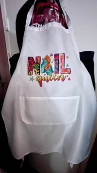 Image 3 of  NAIL QUEEN  APRON  white airy thin comfy apron 