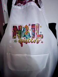 Image 2 of  NAIL QUEEN  APRON  white airy thin comfy apron 