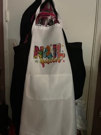 Image 1 of  NAIL QUEEN  APRON  white airy thin comfy apron 