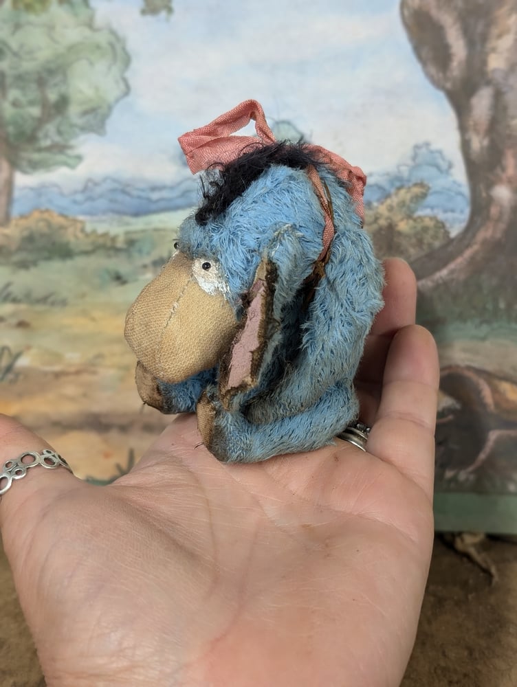 Image of BLUE - "EEYORE" - Teenie-Weenie little classic vintage style Eeyore donkey by whendis bears...