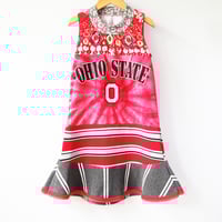 Image 1 of buckeyes ohio state red 6/7 courtneycourtney twirly twirl tank sleeveless dress 