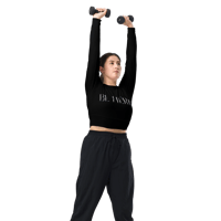 Image 12 of BE FIERCE Black Recycled Long-Sleeve Crop Top