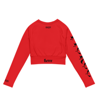 Image 4 of BE FIERCE AlizarinRed Recycled Long-Sleeve Crop Top