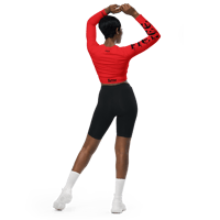 Image 8 of BE FIERCE AlizarinRed Recycled Long-Sleeve Crop Top