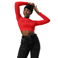 Image 9 of BE FIERCE AlizarinRed Recycled Long-Sleeve Crop Top