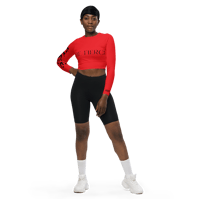 Image 13 of BE FIERCE AlizarinRed Recycled Long-Sleeve Crop Top