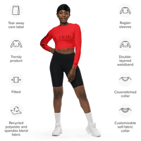 Image 7 of BE FIERCE AlizarinRed Recycled Long-Sleeve Crop Top