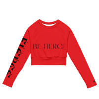 Image 3 of BE FIERCE AlizarinRed Recycled Long-Sleeve Crop Top