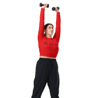 Image 14 of BE FIERCE AlizarinRed Recycled Long-Sleeve Crop Top