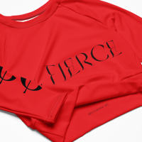 Image 6 of BE FIERCE AlizarinRed Recycled Long-Sleeve Crop Top