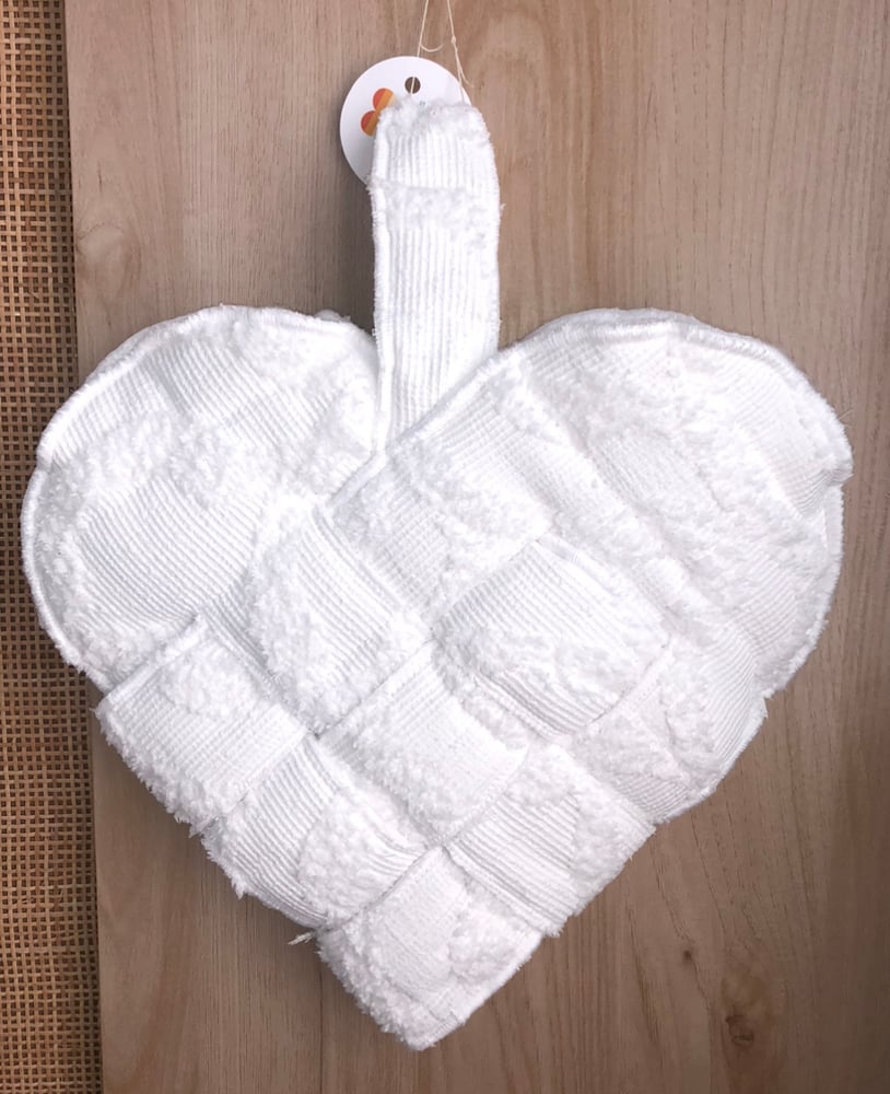 Image of Chenille White Heart Stocking